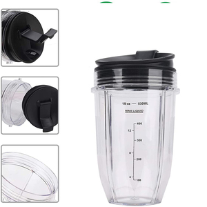 <strong>Blender</strong> Parts <strong>2</strong> Pack 18OZ Replacement <strong>Blender</strong> Cups with Sip N Seal Flip Lids Fits <strong>Ninja</strong> BL480 BL481 BL482 BL490 BL640 BL680 - Product Image 3