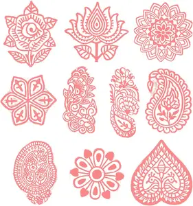 Wooden Pottery Ink Stamps Wooden Block Printing Stamps Wood Stamp Henna for Crafting on Fabric, Blocks, Clay & Henna Tattoo