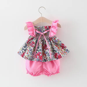 Venta al por Mayor de Conjuntos de Ropa para Niños, Estilo Nuevo, Vestidos de Niña de las Flores y Shorts Rosas para Niñas - Product Image 2
