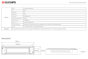 ยูชิปส์ EUPS20D-1HMC DALI‑2 ไดร์เวอร์ LED กระแสคงที่ 20W 350‑700mA ระบบสัมผัส DIM หรี่แสงได้ แหล่งจ่ายไฟ LED สำหรับดาวน์ไลท์ในร่ม - Product Image 6