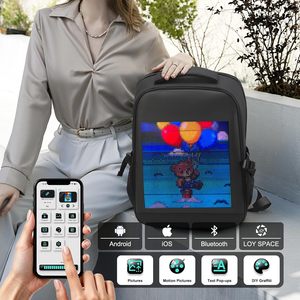 Mochila LED Raoaoqoon de 17 Pulgadas con Compartimento para Portátil, Impermeable, con Pantalla Programable por Aplicación, Unisex, para Viajes - Product Image 1