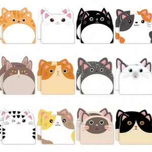 Bloc de Notas con Diseño de Gatos de Dibujos Animados, Notas Adhesivas Reutilizables, Fuerte Adhesión, Diseño Transfronterizo para Oficina, Estudio, Regalo Escolar Perfecto - Product Image 1