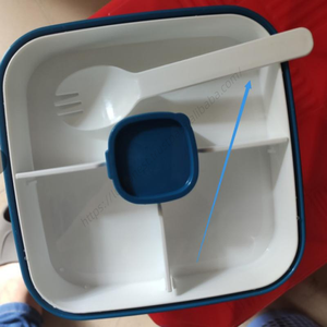 Lonchera Bento Grande de Doble Nivel Aislada y Portátil Syh668, Tazón para Ensalada con Cuchara-Tenedor, Contenedor de Plástico para Almacenamiento de Alimentos - Product Image 5