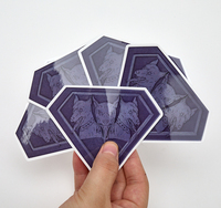 Gran oferta, vinilo de laminación brillante autoadhesivo impermeable personalizado, Impresión de logotipo de palabra, pegatinas troqueladas para regalos