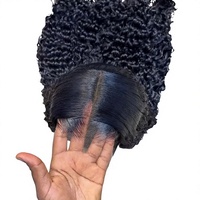 Perruque Pixie Bouclée Prête à Porter en Cheveux Humains Brésiliens, Sans Colle, Vente en Gros, Cheveux Naturels avec Perruques Frontales HD Full Lace pour Femmes