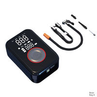 Gonfleur de pneus portable sans fil, pompe à air numérique, double alimentation, rechargeable par type-C, gonfleur de pneus de voiture avec lumière LED, batterie externe SOS
