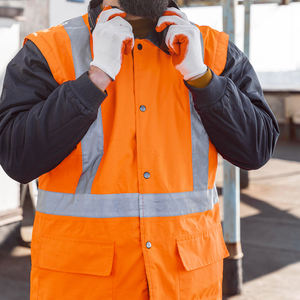 Venta al por mayor de tejido de poliéster de alta visibilidad Chaleco de trabajo de construcción chaqueta de seguridad de alta visibilidad sudadera de alta visibilidad chaleco de seguridad - Product Image 3