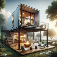 Bâtiment de bureau rapide en structure acier, maison conteneur préfabriquée respirante, ignifuge, étanche et résistante au vent, avec aménagement personnalisé