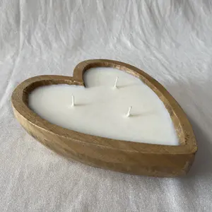 Heißer Verkauf Hochwertiges handgemachtes Produkt Akazien holz Herzform Kerzen schalen hand gefertigt in Vietnam