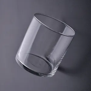 Transparent Candle Holder 14oz High White Transparent Glass Candle Holder For Decorations Soy Wax Candle Jars