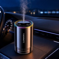 Diffuseur d'arômes USB pour voiture, humidificateur à ultrasons, commande tactile, arrêt automatique, lumière RGB, 100 ml