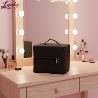 Étui à maquillage de luxe personnalisé, sac à outils professionnel portable pour les artistes en maquillage et en manucure, sac à cosmétiques portable avec plateau.