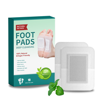 10 pièces par boîte nettoyage pieds coussinets gingembre sel pied Patch Kinoki nettoyage Detox pied coussinets