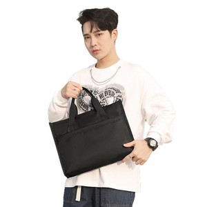 Sac pour ordinateur portable en toile imperméable, sacoche d'affaires, grande capacité, bandoulière verticale, nouvelle mode, sac pour ordinateur portable écologique pour hommes - Product Image 6