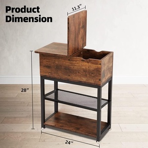 Tavolini da salotto Set di 2 posti con apertura laterale e Flip Top, tavolini da salotto Set di 2 tavoli con USB - Product Image 4