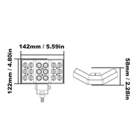 Feux de conduite LED pour véhicule à grand angle de 240 degrés, 10-36V 54W, montage sur tube en aluminium, nouveaux feux de travail LED pour tracteur agricole