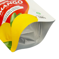 Sachet Doypack en plastique recyclable pour snacks, mangues séchées et aliments secs, avec logo personnalisé, imprimé par gravure et thermoscellable, vente en gros