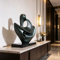 Sculpture de dessin animé personnalisée en fibre de verre, finition vert antique avec base en marbre pour hall d'entrée, projet en gros, marque Jingyue