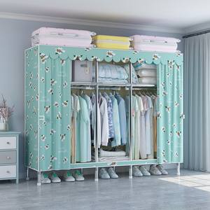 Armario de tela plegable portátil de lujo con tubos de metal Armario de almacenamiento de ropa para colgar ropa de alta resistencia - Product Image 6