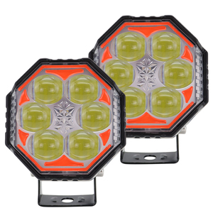 JHS 3570 Chip Devil Eyes Motorcycle Spotlight Mini Driving Red Blue Flash Fog Light Projector Lamp White Yellow for Motorcycle - Product Image 1