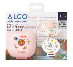 Sucette pour bébé ALGO Factory, lot de <span class=keywords><strong>3</strong></span> avec attache et étui, motif imprimé écologique, 0-12 <span class=keywords><strong>mois</strong></span>, sucette d'alimentation pour bébé - Product Image 2
