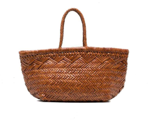 Sac fourre-tout en cuir tressé Six Jump Big Bag, sac à main en cuir véritable grande capacité, sac à bandoulière ouvert pour les voyages quotidiens - Product Image 1