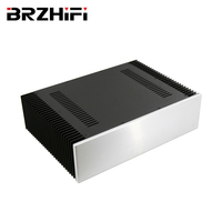 BRZHIFI BZ4312 Châssis d'amplificateur de puissance en alliage d'aluminium à double radiateur, boîtier HIFI, pièces de fabrication CNC DIY, coque d'instrument