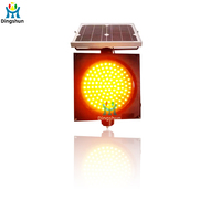Balise d'avertissement LED portable 12V avec panneau solaire, alimentée par énergie solaire, clignotante jaune, pour signalisation routière