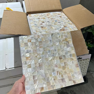 Carreaux muraux en mosaïque de nacre autocollants, forme carrée, épaisseur 2 mm, décoration moderne pour salle de bain, hôtel, usage intérieur - Product Image 3