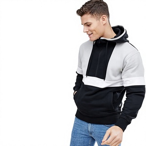 Sudadera con Capucha de Felpa 100% Algodón de Alto Gramaje, Diseño Bicolor con Bloques de Color, Logotipo Personalizado OEM para Hombre, Venta al por Mayor - Product Image 1