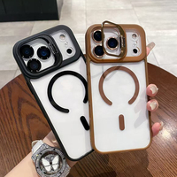 Support de caméra en métal Eagle Lens Protector Magnetic clear Acrylic PC avec Color TPU Cellphone case for iphone 17 Pro Max case