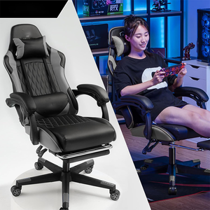 Chaise de jeu économique pour PC, style course, avec siège pivotant à 360 degrés pour les joueurs débutants - Product Image 4