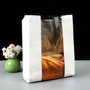 Food Grade Bakery Brown Kraft Paper and Plastic <b>Bread</b> <b>Bag</b> With Window - Product Image 1