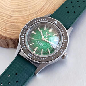 Orologio Meccanico da Uomo Stile 50-FATHOMS con Quadrante Verde a Motivo Tazza di Tè, Vetro Zaffiro Bombato, Movimento NH35A, Cassa Sabbiata, Resistenza 10ATM - Product Image 4
