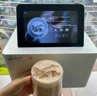 EVEBOT Nouvelle Imprimante à Café et Lait Expresso Automatique Intelligente la Plus Rapide pour Latte Art, à Encre Comestible PLA, Modèle EB-FT Pro, Qualité Alimentaire, 600 USB, en Aluminium