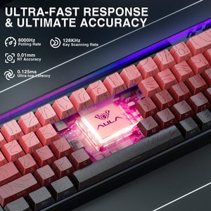 Clavier Aula Hero68 HE 68 touches, connexion haute vitesse, anti-ghosting, résistant à l'huile, accessoires pour jeux compétitifs - Product Image 4