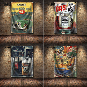 Bandiera Retrò <span class=keywords><strong>della</strong></span> Route 66, Stile Vintage, Poster Decorativo da Parete per Garage, Pub, Club, Bar - Product Image 5