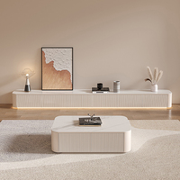 Meuble TV et Table Basse de Salon de Luxe Moderne de Haute Qualité, Meuble TV Blanc en Bois pour la Maison
