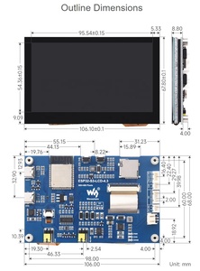 ESP32-S3 4.3inch cảm ứng điện dung hiển thị Wifi + BLE ban phát triển 800x480 Dual-core Bộ vi xử lý ESP32 S3 cảm ứng LCD module - Product Image 6