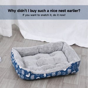 Cama para gatos de algodón y lino para todas las estaciones, cueva, sofá y perrera estilo invierno para mascotas con diseño de dibujos animados para mascotas - Product Image 2