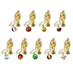 <span class=keywords><strong>Porte</strong></span>-clés en métal souvenirs de football tendance avec pendentif mousqueton couleur personnalisée pour design explosif de trophée - Product Image 2