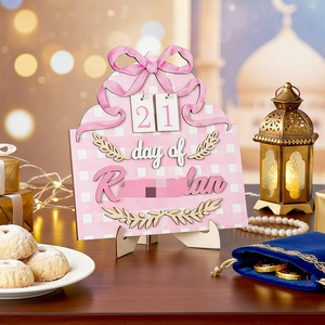 Calendrier du Ramadan en bois, taille moyenne, en buis, pour décoration intérieure, support de compte à rebours pour la maison et la décoration de ferme - Product Image 3
