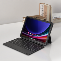 Casing Keyboard Tablet untuk Samsung Galaxy Tab S9 Plus S8 Plus S7 Plus 12.4 Inch Trackpad 7 Warna Backlit Tempat S Pen Folio Cover