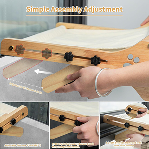 WDF moderno in legno gatto finestra posatoio regolabile distanza robusto mensole a parete letto nido per animali domestici forniture mobili per gatti amaca - Product Image 2