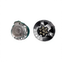 Prise 7P/12V ISO 1724 à contact vis en aluminium laiton/nickelé, étanche, référence 502720V pour remorque européenne