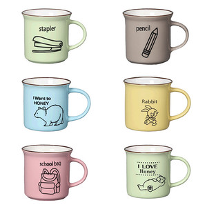Juego de Tazas de Cerámica con Diseño de Bigote Rojo para Novios, Taza de Café para Pareja, Regalo de Boda, Patrón de Dibujos Animados Serigrafiados - Product Image 4