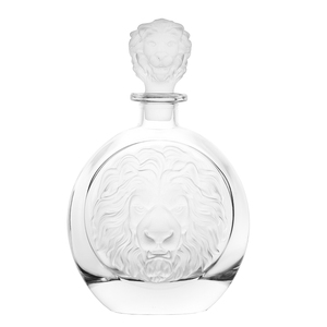 Carafe à whisky de luxe en verre 700 ml, motif tête de lion en relief 3D, sans plomb, design lion givré, bouchon hermétique - Product Image 3