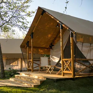 Tenda dell'hotel del Resort tenda da campeggio prefabbricata in legno Glamping di lusso con doppia soffitta