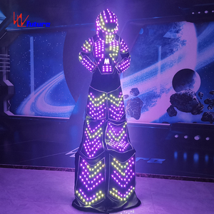 Halloween Party Robot <span class=keywords><strong>Urban</strong></span> <span class=keywords><strong>Walker</strong></span> Stilt Costume Holiday Rave Performance Wear Led Stilt Robot Clothing - Product Image 2