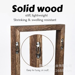 Retro wooden square picture frame wall <b>rack</b> for home living room wall storage <b>rack</b> for bedroom wooden decorative <b>shelf</b> - Product Image 5